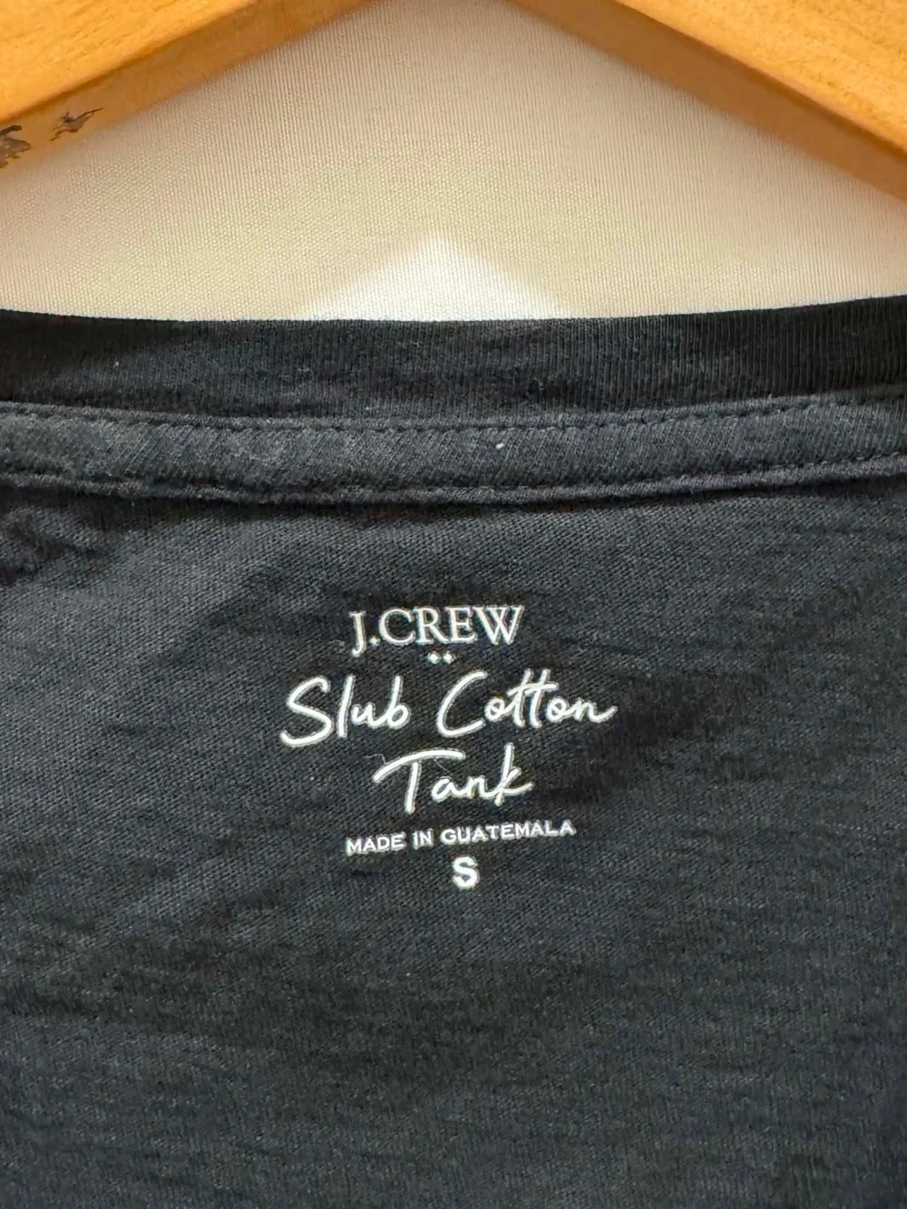J. Crew Black V-Neck Slub Cotton Tank Size S